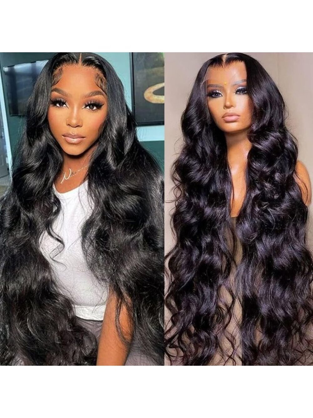 Lemoda Full 13x6 Lace Frontal Virgin Human Hair Wigs 210% Body Wave 15A 18Inch
